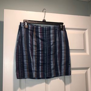 Free People Denim Stripe Skirt